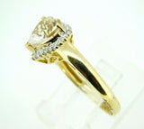 14k Yellow Gold Heart Genuine Natural Morganite Ring with Diamond Halo (#J4427)