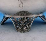 Wood and Hughes Sterling Silver Centerpiece Bowl Applied Cast Feet #34 (#3857)
