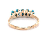 10k Yellow Gold Victorian 5-Stone Turquoise Glass Ring Size 7.75 (#J5858)