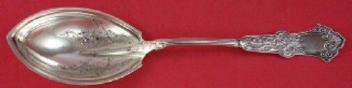 Alhambra By Whiting Sterling Silver Preserve Spoon Bright-Cut 7 1/2"
