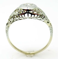 Filigree / Art Deco 14k Gold .05ct Genuine Natural Diamond Ring (#J3294)