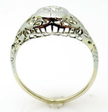 Filigree / Art Deco 14k Gold .05ct Genuine Natural Diamond Ring (#J3294)