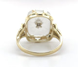 14k Yellow Gold Camphor Glass Vintage Ring Jewelry (#J5947)