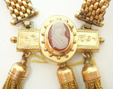 Victorian Gold Filled Stone Cameo Necklace (#J2441)