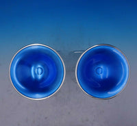 Towle Sterling Silver Compote Pair with Blue Enamel Interiors 6" #712 (#3921)