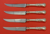 English Rose by Durgin Sterling Silver Steak Knife Set 4pc HHWS  Custom 8 1/2"