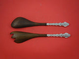 King Louis by International Sterling Silver Salad Serving Set 2pc with Wood 12"
