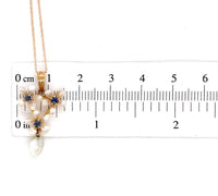 14k Yellow Gold Freshwater River Pearl and Sapphire Lavaliere Jewelry (#J5696)