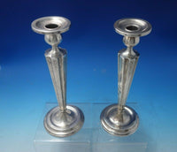 Victor Siedman Co Sterling Silver Candlestick Pair #376 Hand Engraved 10" #5811