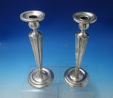 Victor Siedman Co Sterling Silver Candlestick Pair #376 Hand Engraved 10" #5811