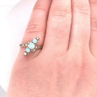 10k Yellow Gold Victorian Opal and Seed Pearl Ring (#J5516)