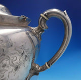 Bigelow Bros and Kennard Coin Silver Tea Pot Hand Engraved Scrollwork (#4015)
