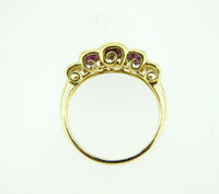 14k Gold Genuine Natural Rhodolite Grape Garnet Ring with Diamonds (#J4386)