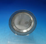 Japanese Sterling Silver Wine Coaster w/ Butterfly Leaves Chrysanthemums (#6251)