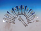 Dauphin by Durgin Sterling Silver Set for 11 Individual Fish Set 22 pieces total