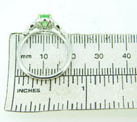 14k White Gold 1.05ct Tsavorite Genuine Natural Garnet and Diamond Ring (#J5127)