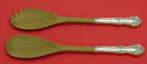 Joan of Arc by International Sterling Silver Salad Serving Set with Wood 11" 2pc