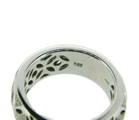 Wide 14k White Gold Genuine Natural Diamond Pierced Band 1/2cts (#J3738)