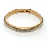 14k Yellow and White Gold Wedding Band Jewelry Size 7.5 (#J5867)
