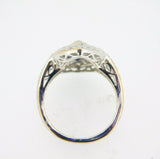 18k White Gold Marquise Genuine Natural Diamond and Sapphire Halo Ring  (#J4013)