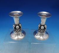 Blossom by Durham Sterling Silver Candlestick Pair #134 5 1/4" x 3 1/2" (#6380)