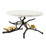 Butterfly Ginkgo by Michael Aram Marble and Brass Cake Stand - New