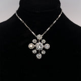 14k and Silver 2.50 Carat TW Antique Genuine Natural Diamond Pendant (#J5925)