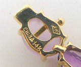 14k Yellow Gold Amethyst and Lavender Jade Bracelet (#J3827)