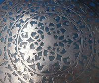 Glass Trivet Plate with Sterling Silver Overlay 10" (#5496)