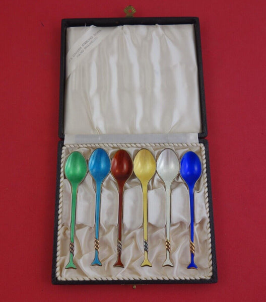 Danish Sterling by Various Makers Sterling Silver Demitasse Spoon set/6   3 7/8"