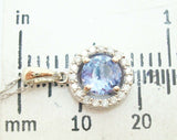 14K Gold .71ct Round Genuine Natural Tanzanite Pendant with Diamonds (#J2530)