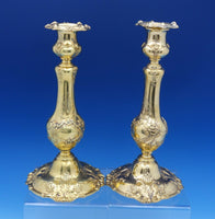 Francis I by Reed and Barton Sterling Silver Candlestick Pair Vermeil (#3156)