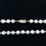 Long 24 Inch Strand of Blue Akoya Pearls (#J5392)