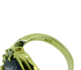 14k Yellow Gold 1.92ct Genuine Natural Sapphire and Diamond Ring (#J547)