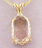 14k Gold Pendant with 11ct Champagne Genuine Natural Smoky Quartz (#J3978)