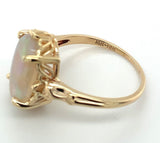 2.96ct Genuine Natural Opal 14k Yellow Gold Ring with Decorative Setting #J6080