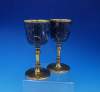 Queens by Garrard and Co Sterling Silver Console Set 5pc Box Gilt Sodalite #4717