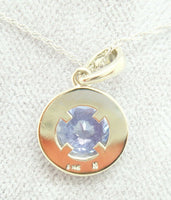 14K Gold .71ct Round Genuine Natural Tanzanite Pendant with Diamonds (#J2530)