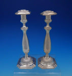 Fisher Sterling Silver Candlestick Pair Tall with Square Base #386 (#3788)