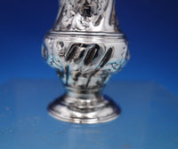 English Georgian Sterling Silver Pepper Shaker Hand Engraved w/Flowers (#6819-2)