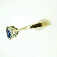 18k Yellow Gold 1 Carat Blue Genuine Natural Sapphire and Diamond Ring (#J5049)