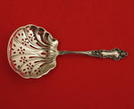 Meadow Rose by Wallace Sterling Silver Nut Spoon fluted pierced w/ flower 4 3/4"