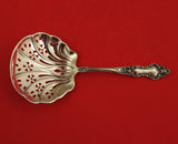 Meadow Rose by Wallace Sterling Silver Nut Spoon fluted pierced w/ flower 4 3/4"