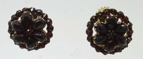 Genuine Natural Bohemian Garnet Earrings with 14k Posts (#J3189)