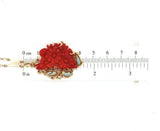 14k Yellow Gold Carved Coral and Pearl Pendant Flowers (#J5459)