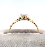 10k Yellow Gold 1.26ct Grape Genuine Natural Garnet Ring Size 5.25 (#J6143)