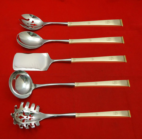 Golden Snowflake by Gorham Sterling Silver Hostess Set 5pc HHWS  Custom Made