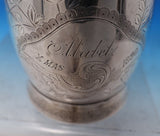 Wood and Hughes Bright-Cut Sterling Silver Baby Cup #231 "Xmas 1890 Mabel" #7478