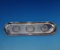 Michael Borg Sterling Silver Pen Tray with Three Coins 7.0 ozt. 9 1/2" (#4631)