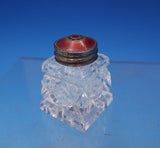 Norwegian Sterling Silver Glass Salt Pepper Shaker Set 2pc w/ Red Enamel (#6895)